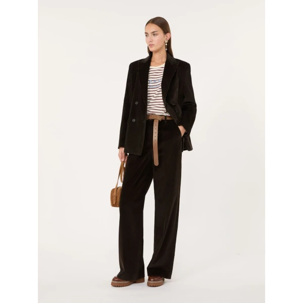 Max Mara Katanga Cotton Corduroy Double-Breasted Blazer in Dark Brown | Blazers | Coveti