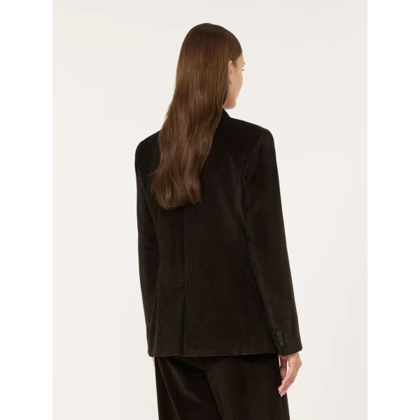 Max Mara Katanga Cotton Corduroy Double-Breasted Blazer in Dark Brown | Blazers | Coveti