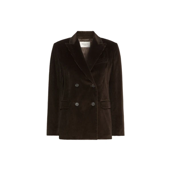 Max Mara Katanga Cotton Corduroy Double-Breasted Blazer in Dark Brown | Blazers | Coveti