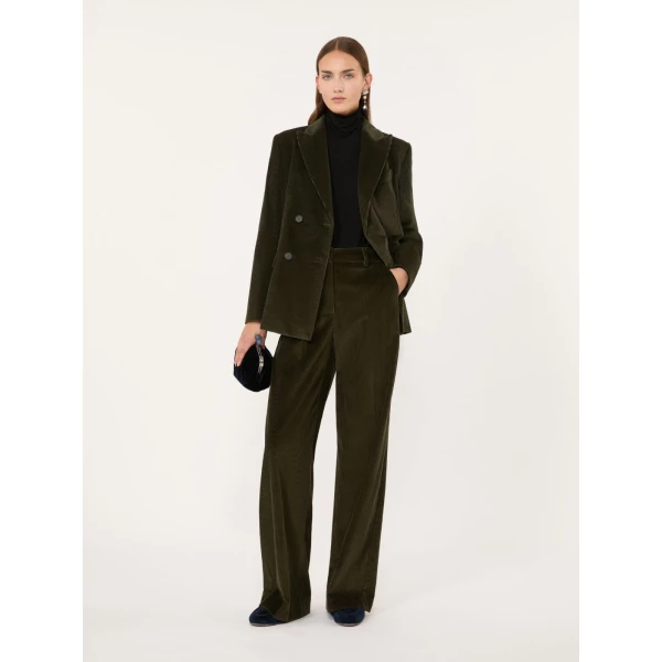 Max Mara Katanga Cotton Corduroy Double-Breasted Blazer in Khaki | Blazers | Coveti