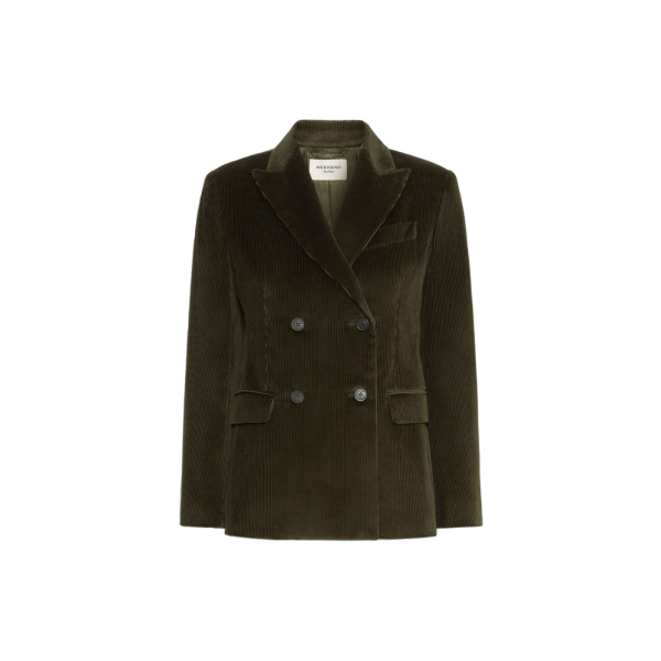 Max Mara Katanga Cotton Corduroy Double-Breasted Blazer in Khaki | Blazers | Coveti