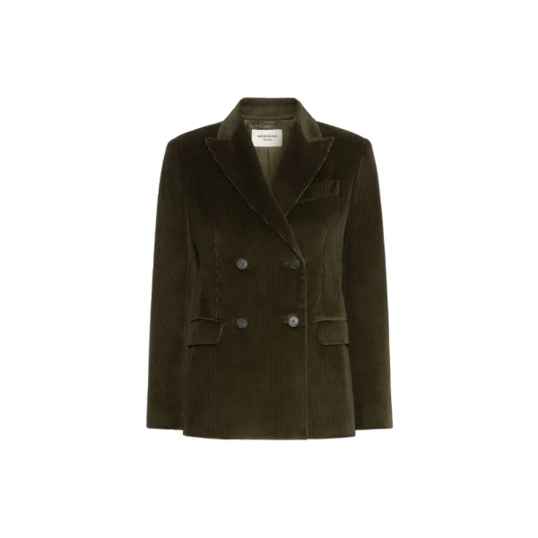 Max Mara Katanga Cotton Corduroy Double-Breasted Blazer in Khaki | Blazers | Coveti
