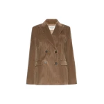 Max Mara Katanga Cotton Corduroy Double-Breasted Blazer in Light Brown | Blazers | Coveti