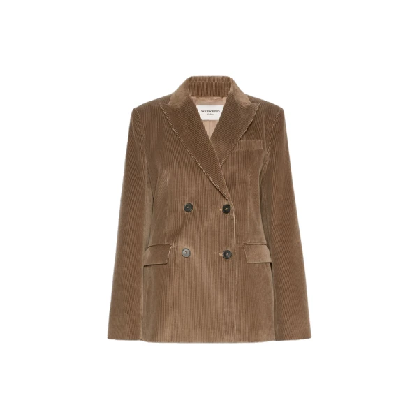 Max Mara Katanga Cotton Corduroy Double-Breasted Blazer in Light Brown | Blazers | Coveti