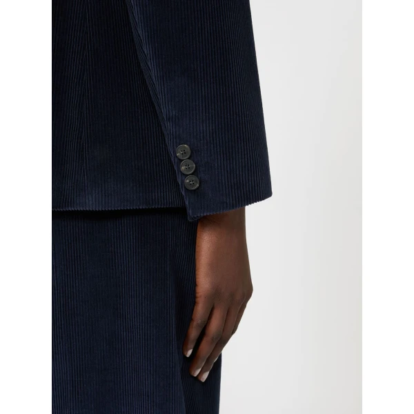 Max Mara Katanga Cotton Corduroy Double-Breasted Blazer in Navy | Blazers | Coveti
