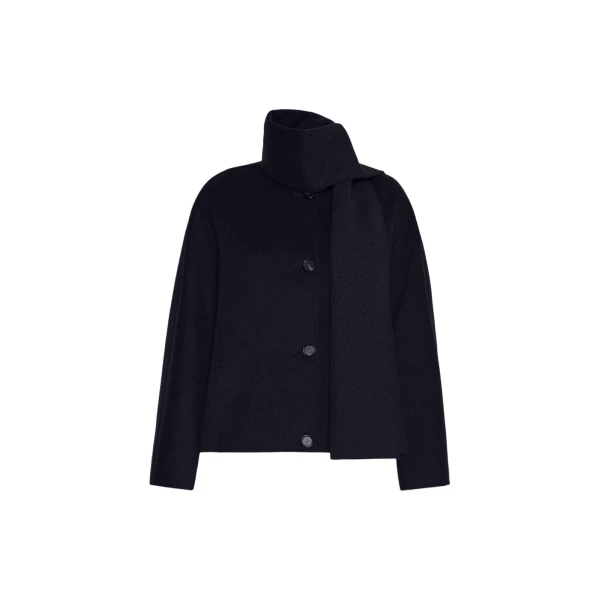 Max Mara Kate Cropped Wool Broadcloth Jacket in Black | Blazers | Coveti