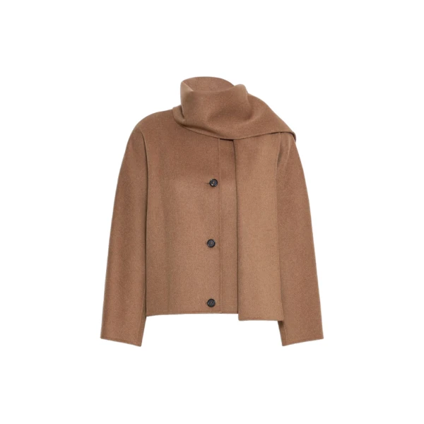 Max Mara Kate Cropped Wool Broadcloth Jacket in Camel | Blazers | Coveti