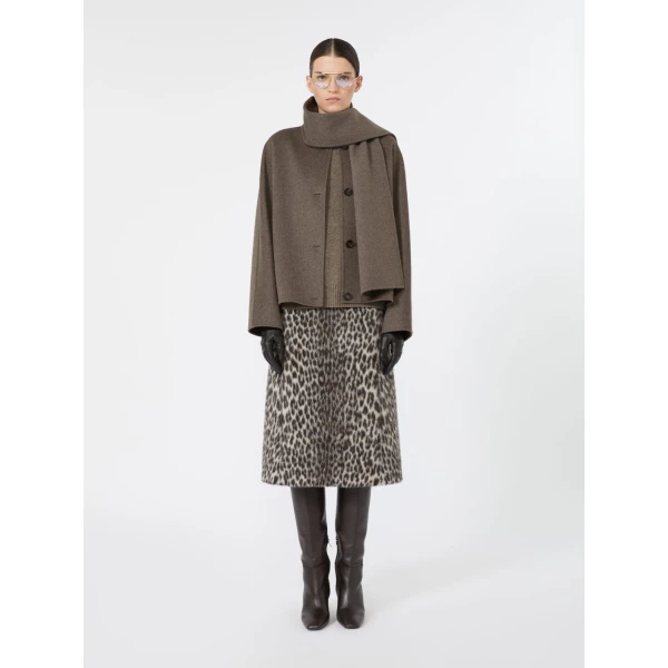 Max Mara Kate Cropped Wool Broadcloth Jacket in Medium Grey | Blazers | Coveti