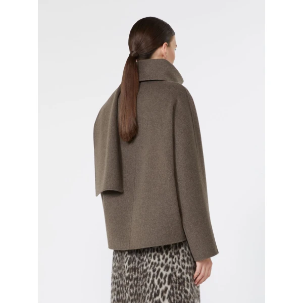 Max Mara Kate Cropped Wool Broadcloth Jacket in Medium Grey | Blazers | Coveti