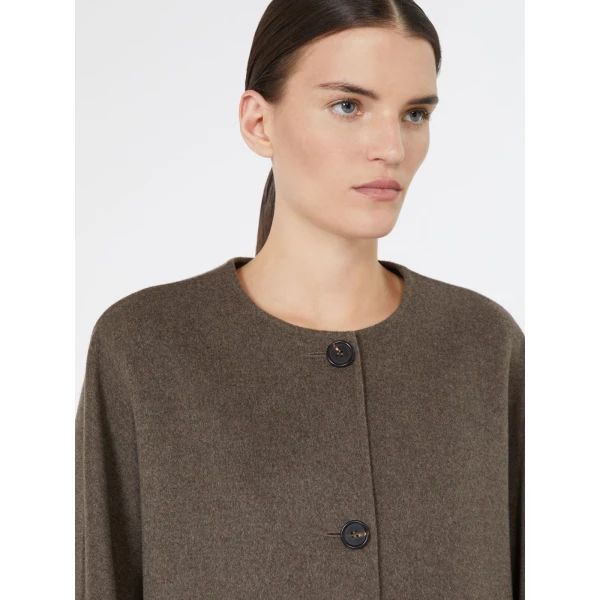 Max Mara Kate Cropped Wool Broadcloth Jacket in Medium Grey | Blazers | Coveti