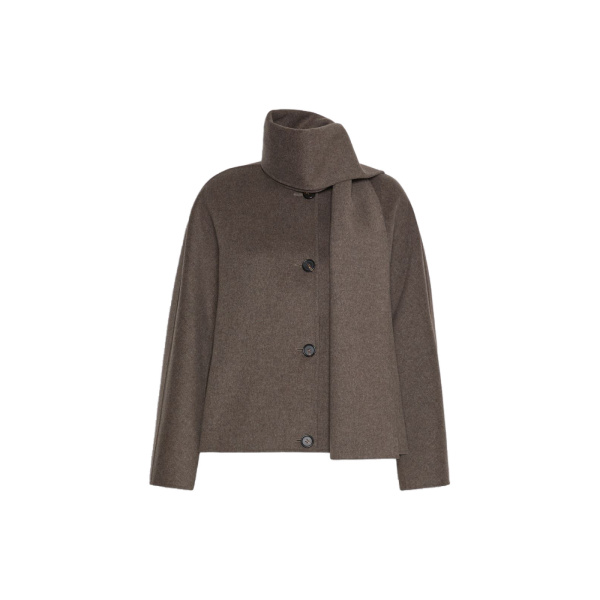 Max Mara Kate Cropped Wool Broadcloth Jacket in Medium Grey | Blazers | Coveti