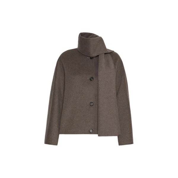 Max Mara Kate Cropped Wool Broadcloth Jacket in Medium Grey | Blazers | Coveti