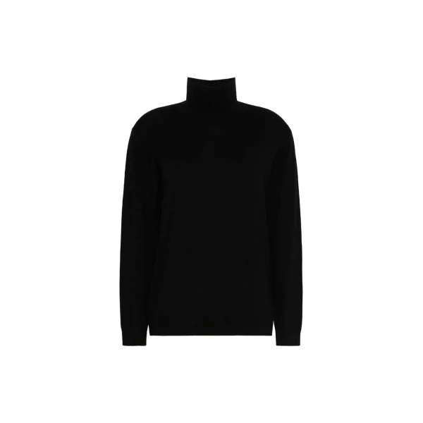Max Mara Kiku Wool and Silk Turtleneck in Black | Turtlenecks | Coveti