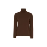 Max Mara Kiku Wool and Silk Turtleneck in Brown | Turtlenecks | Coveti