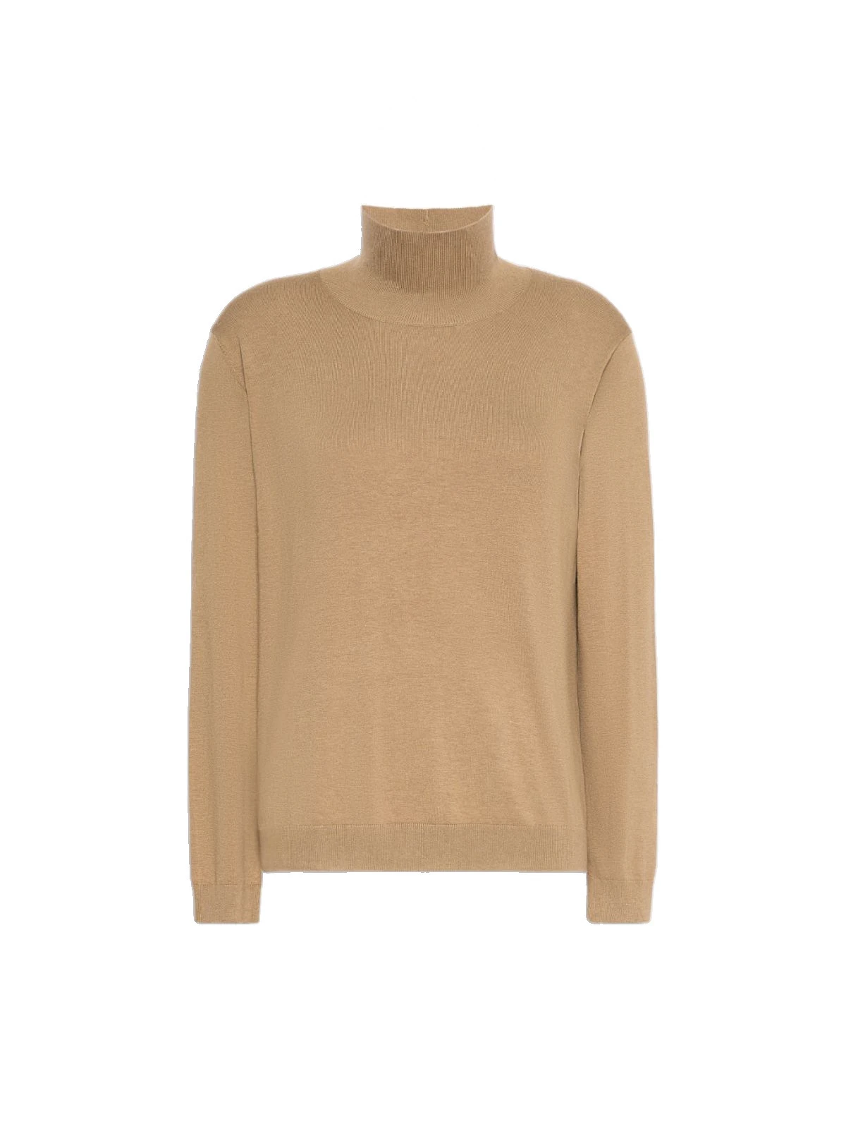 Max Mara Kiku Wool and Silk Turtleneck in Camel Max Mara Kiku Wool and Silk Turtleneck in Camel | Women | Coveti