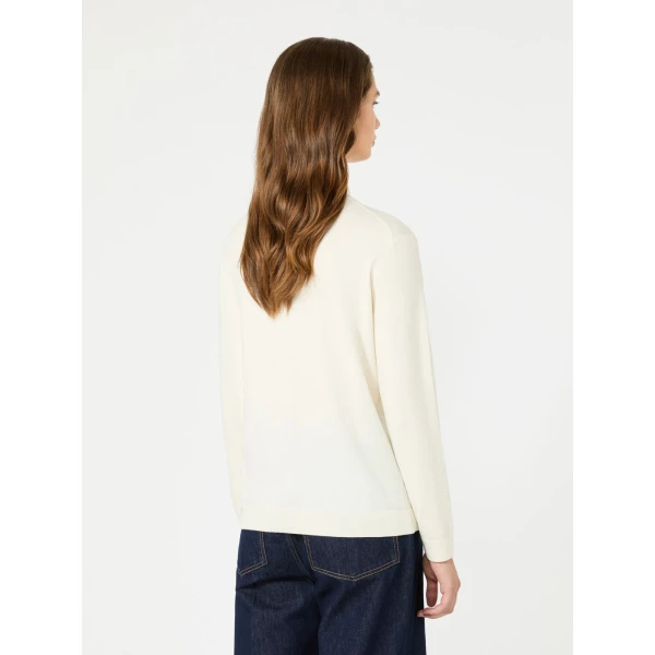 Max Mara Kiku Wool and Silk Turtleneck in Ivory | Turtlenecks | Coveti
