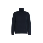 Max Mara Kiku Wool and Silk Turtleneck in Navy | Turtlenecks | Coveti