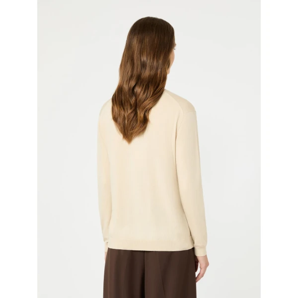 Max Mara Kiku Wool and Silk Turtleneck in Sand | Turtlenecks | Coveti
