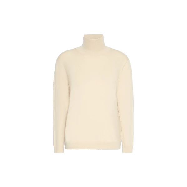 Max Mara Kiku Wool and Silk Turtleneck in Sand | Turtlenecks | Coveti