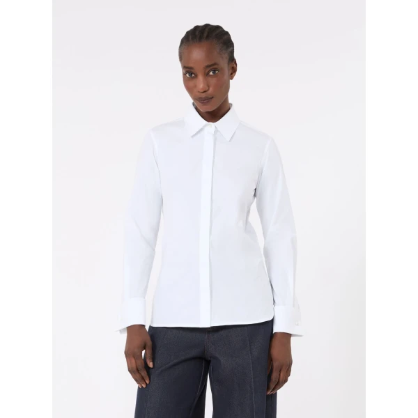 Max Mara Knut Cotton Logo Shirt in Optical White | Shirts | Coveti