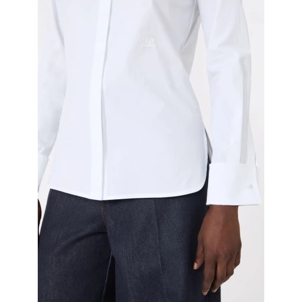 Max Mara Knut Cotton Logo Shirt in Optical White | Shirts | Coveti