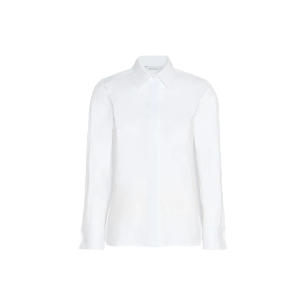 Max Mara Knut Cotton Logo Shirt in Optical White | Shirts | Coveti