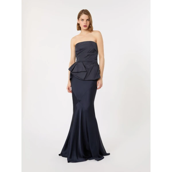 Max Mara Laccio Taffeta Corset Top in Ultramarine | Blouse | Coveti