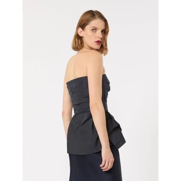 Max Mara Laccio Taffeta Corset Top in Ultramarine | Blouse | Coveti