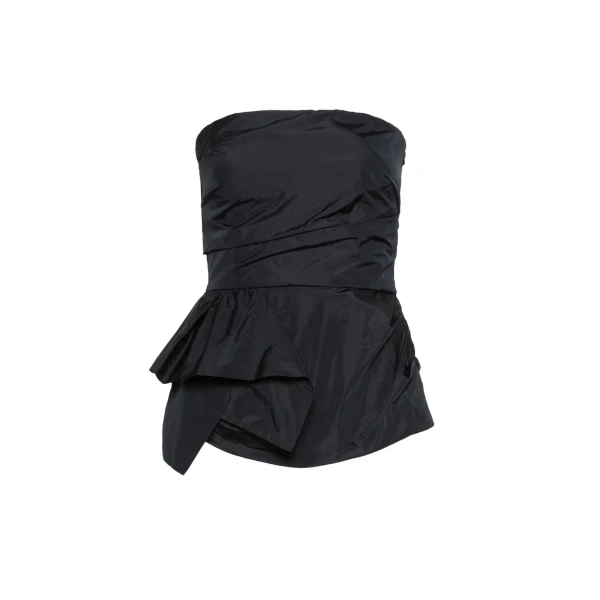Max Mara Laccio Taffeta Corset Top in Ultramarine | Blouse | Coveti