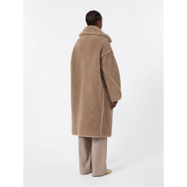 Max Mara Ladyted Cashmere Teddy Bear Icon Coat in Sand | Wool Coat | Coveti