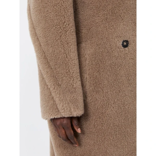 Max Mara Ladyted Cashmere Teddy Bear Icon Coat in Sand | Wool Coat | Coveti