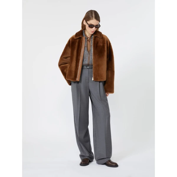 Max Mara Lago Wool Flannel Trousers in Dark Grey | Tailored pants | Coveti