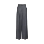 Max Mara Lago Wool Flannel Trousers in Dark Grey | Tailored pants | Coveti