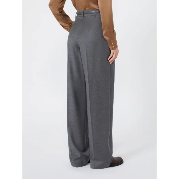 Max Mara Lago Wool Flannel Trousers in Dark Grey | Tailored pants | Coveti