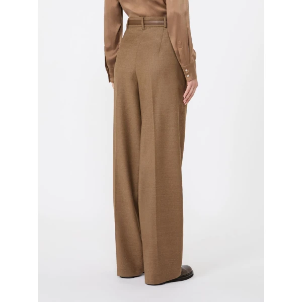 Max Mara Lago Wool Flannel Trousers in Tobacco | Tailored pants | Coveti