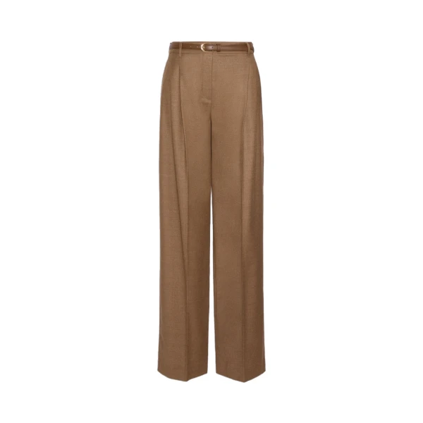 Max Mara Lago Wool Flannel Trousers in Tobacco | Tailored pants | Coveti