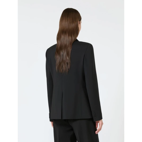 Max Mara Lamine Single-Breasted Stretch Wool Blazer in Black | Blazers | Coveti