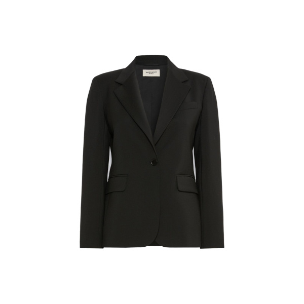 Max Mara Lamine Single-Breasted Stretch Wool Blazer in Black | Blazers | Coveti