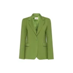 Max Mara Lamine Single-Breasted Stretch Wool Blazer in Green | Blazers | Coveti