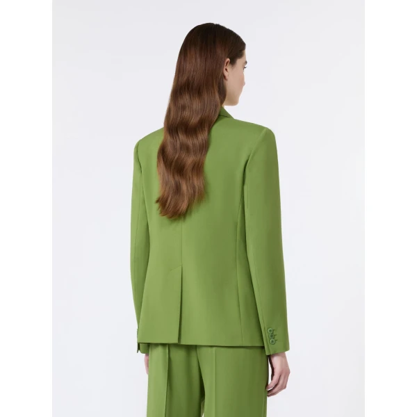 Max Mara Lamine Single-Breasted Stretch Wool Blazer in Green | Blazers | Coveti