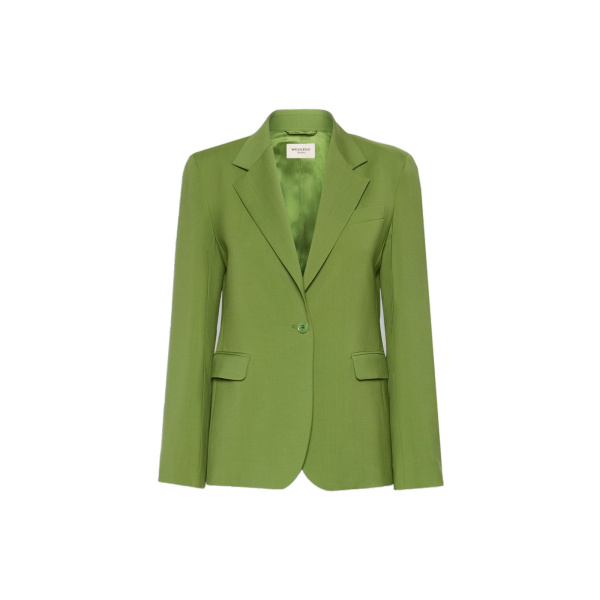 Max Mara Lamine Single-Breasted Stretch Wool Blazer in Green | Blazers | Coveti