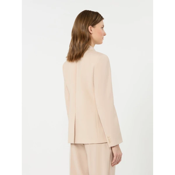 Max Mara Lamine Single-Breasted Stretch Wool Blazer in Powder Pink | Blazers | Coveti