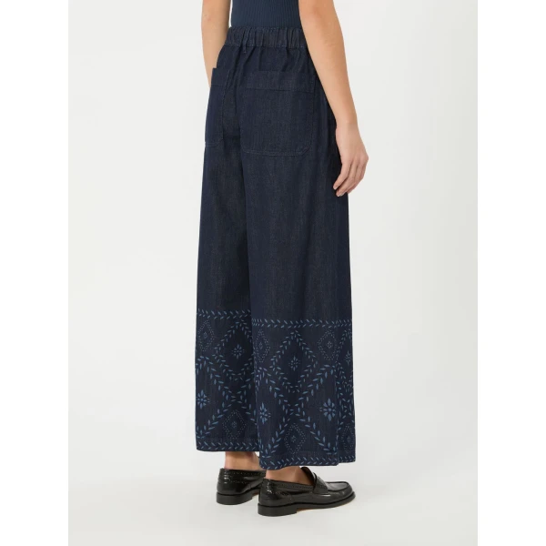 Max Mara Lampada Laser-Cut Denim Jeans in Navy | Denim | Coveti