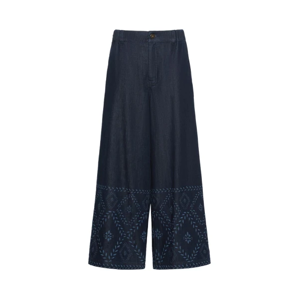 Max Mara Lampada Laser-Cut Denim Jeans in Navy | Denim | Coveti