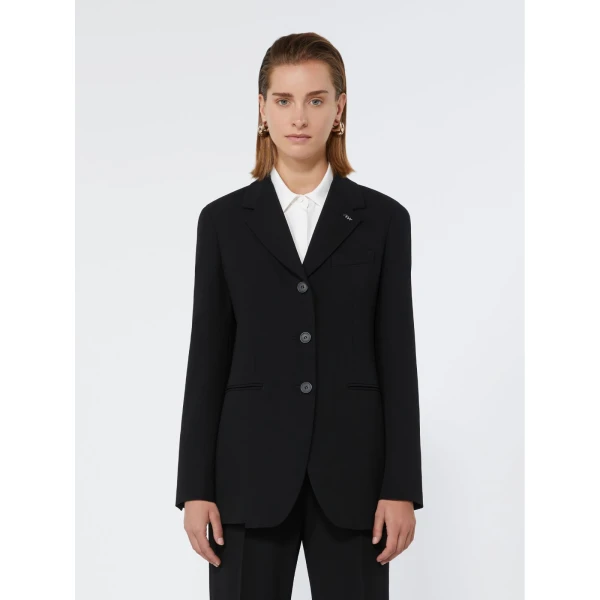 Max Mara Lampada Wool Cady Blazer in Black | Blazers | Coveti