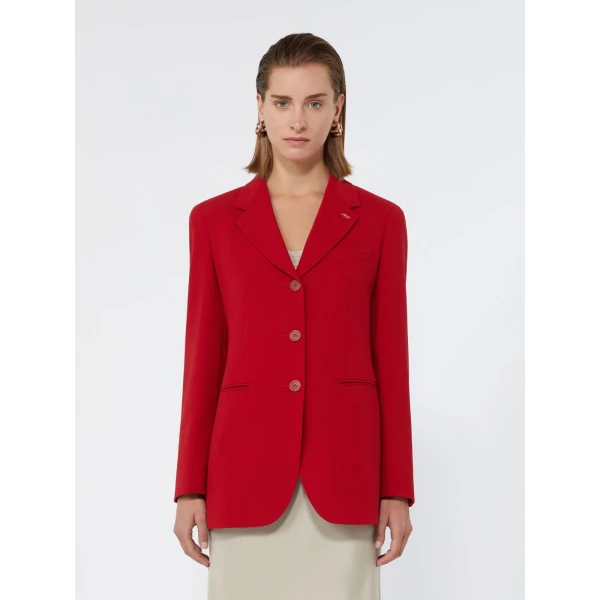 Max Mara Lampada Wool Cady Blazer in Red | Blazers | Coveti