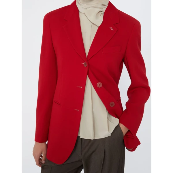 Max Mara Lampada Wool Cady Blazer in Red | Blazers | Coveti