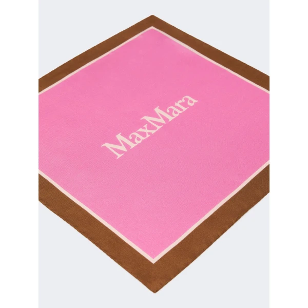 Max Mara Lampara Printed Silk Pocket Square in Antique Rose | Scarves | Coveti