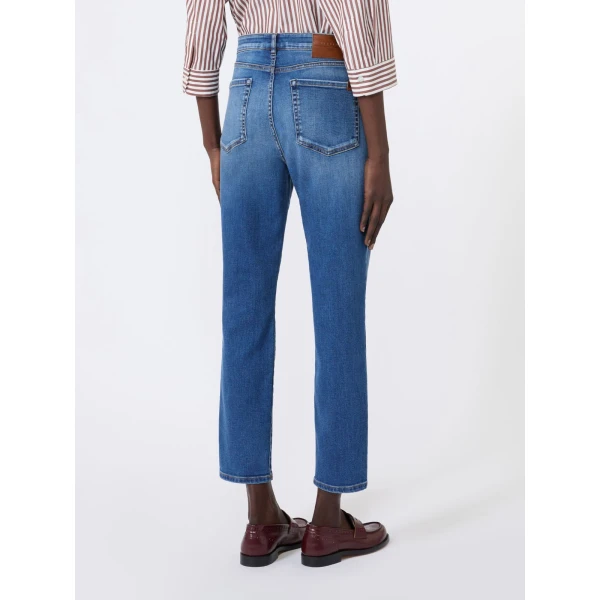 Max Mara Lana Slim Cropped Stretch Denim Jeans in Navy | Denim | Coveti