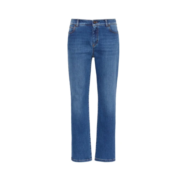 Max Mara Lana Slim Cropped Stretch Denim Jeans in Navy | Denim | Coveti